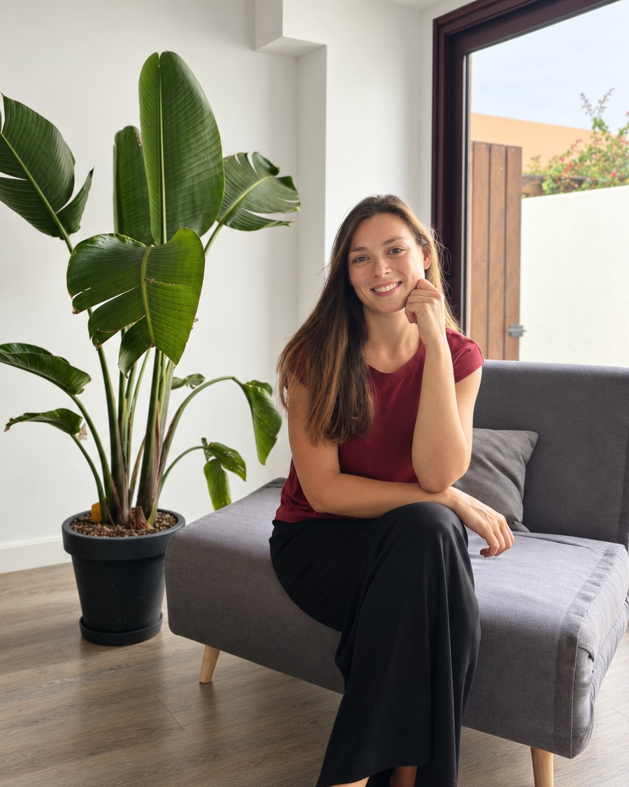 Judy Turcotte, trabajadora social, en un espacio luminoso y acogedor